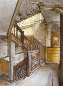 伦敦威斯敏斯特白狮阁一栋房子的楼梯内景，1880年 作者 约翰·克劳瑟