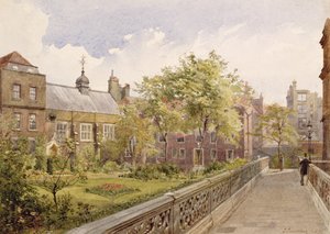 Staple Inn Hall from the Garden，1882 作者 约翰·克劳瑟