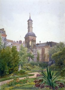 伦敦市奥尔德斯盖特的圣博托夫教堂的塔楼，1886年 作者 约翰·克劳瑟