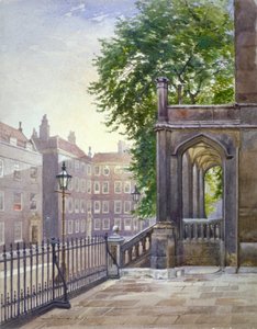 1886年，伦敦南广场格雷旅馆大厅的入口景观。                   作者 约翰·克劳瑟
