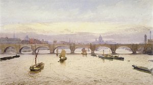 滑铁卢桥，伦敦，1888年 作者 约翰·克劳瑟