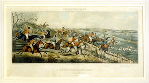 奋斗的起点，莱斯特郡，亨利-阿尔肯（1785-1851）1825年雕刻的（彩色雕刻）。 作者 约翰·迪恩（后）保罗