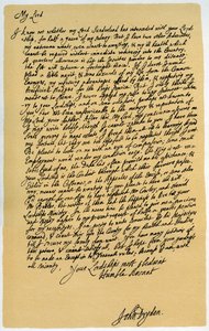 约翰·德莱顿（John Dryden）给劳伦斯·海德（Laurence Hyde）的信，c1682-1683。 作者 约翰·德莱顿