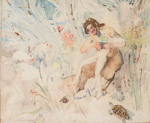 Pan, c.1895 (watercolor) 作者 约翰邓肯