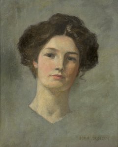 一位女士的肖像，约 1900 年（布面油画） 作者 约翰邓肯