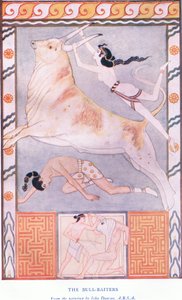 Bull Beiters，来自克里特神话和前希腊欧洲酒吧的插图。由Gresham出版有限公司20世纪20年代 作者 约翰邓肯
