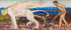 The Sphinx and the Plough (watercolor) 作者 约翰邓肯