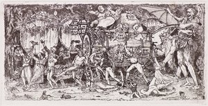 Wine barrel drawn by four tigers 作者 约翰邓肯