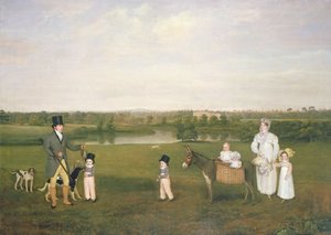 William Hetton Cooke和他的妻子和孩子们在Worterston Rookery，Chester 作者 约翰·费内利