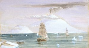 波弗特岛和埃里伯斯火山。1841 年 1 月 28 日发现 作者 约翰·爱德华·戴维斯