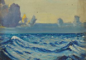 海景，19 世纪晚期 - 20 世纪中期（布面油画） 作者 约翰·埃弗里特
