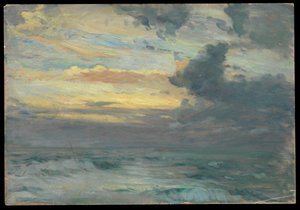 海景，19 世纪晚期 - 20 世纪中期（纸面油画）