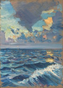 海景，19 世纪晚期 - 20 世纪中期（纸面油画）