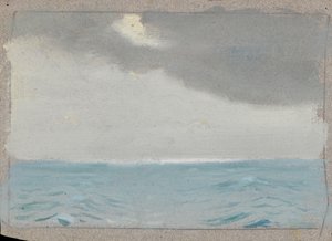 海景，19 世纪晚期 - 20 世纪中期（纸面油画） 作者 约翰·埃弗里特