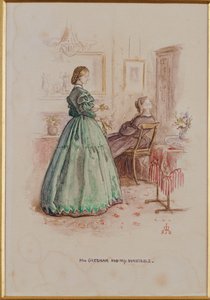 格雷沙姆夫人和邓斯特布尔小姐：“弗兰利·帕森奇（Framley Parsonage）”插图，1861年 作者 约翰·埃弗里特·米莱斯