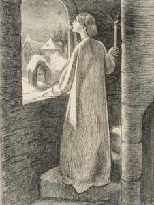 圣艾格尼丝前夕，约1857年 作者 约翰·埃弗里特·米莱斯