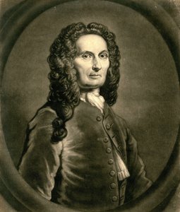 法国数学家Abraham de Moivre的画像，1667-1754年，1736年 作者 约翰·费伯