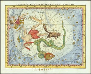 1776 - John Flamsteed - Cassiopee, Cehee, Le Renne, La Pt.Ourse, Le Dragon (仙后座、仙王座、小熊座和天龙座)
