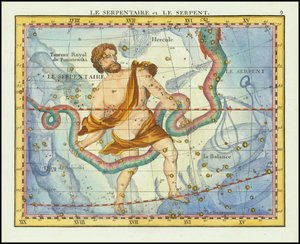 1776 - John Flamsteed - The Serpent and the Serpentine (Ophiucus  Serpens)