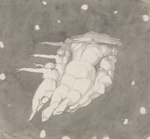 《天国的创造》，约1790年（钢笔和墨水，纸上水洗） 作者 约翰·弗拉克斯曼