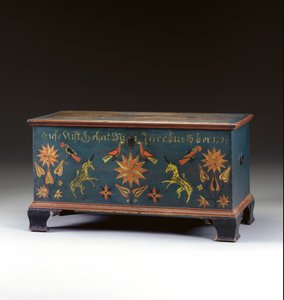 装饰的可升降顶箱，专为雅各布·奥伯（Jacob Ober）设计，1794年，美国宾夕法尼亚州兰开斯特县，拉福镇 作者 约翰·弗洛里