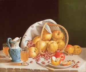 静物与黄色苹果，1858年 作者 约翰·弗朗西斯