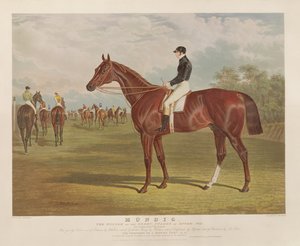 &39;Mundig&39;，1835年在Epsom举行的Derby Stakes的获胜者，由Charles Hunt（1803-77），酒吧雕刻。作者：S. und J. Fuller，1835（aquatint）