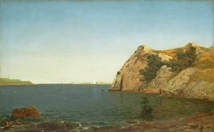 灯塔岩，纽波特港，1857年 作者 约翰·弗雷德里克·肯塞特