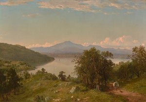 来自尚普兰湖西岸的骆驼驼峰 1852 年（布面油画） 作者 约翰·弗雷德里克·肯塞特