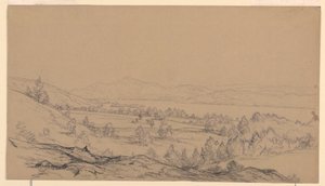 绘图，纽约乔治湖，东北方向，1850-65 年 作者 约翰·弗雷德里克·肯塞特