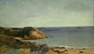 岩石海岸，约 1860 年（布面油画） 作者 约翰·弗雷德里克·肯塞特