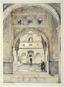 大使馆的门，来自“阿尔罕布拉宫的草图和绘画”，由William Gauci（1825  -  54年）雕刻，1835年 作者 约翰·弗雷德里克·刘易斯