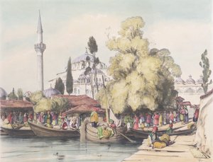Tophana，来自“君士坦丁堡插图”的第15块，由艺术家，酒吧雕刻而成。 1838 作者 约翰·弗雷德里克·刘易斯