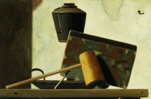 静物与笔记本和烟斗， 作者 约翰·弗雷德里克·佩托