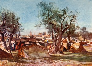 1902年，在耶路撒冷北墙外的贝都因人营地。 作者 约翰·富利洛夫