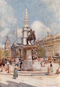 Charing Cross，与查理一世和圣马丁在菲尔兹的雕像 作者 约翰·富利洛夫