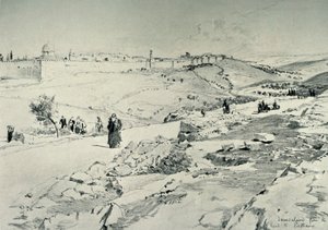 耶路撒冷，与来自伯大尼的路，1902年。 作者 约翰·富利洛夫