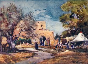 耶路撒冷北墙外的中世纪建筑，1902年。 作者 约翰·富利洛夫