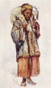 叙利亚牧羊犬（Abu Mustapha）在他的肩膀上背着一只羔羊 作者 约翰·富利洛夫