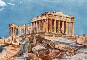 Propylaea东部门廊北端的帕台农神庙 作者 约翰·富利洛夫