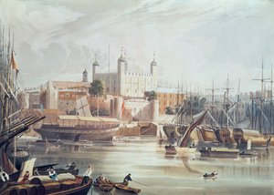 伦敦塔的视图，由Daniel Havell（1785-1826）酒吧刻。在阿克曼的艺术资料库，1819年
