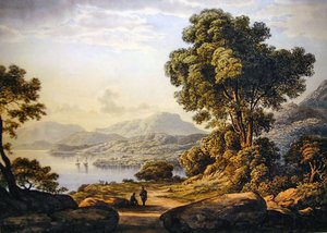 湖区的风景（纸上水彩画） 作者 约翰·格洛弗