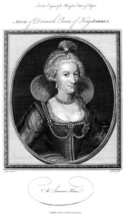 丹麦的安妮（1574-1619），国王詹姆斯一世的皇后，1786年。
