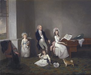 Hylands Essex的John Richard Comyns和他的女儿，1775年