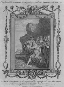 在他的S夫和奉承者的要求下，Canute the Great荒谬地指挥着大海