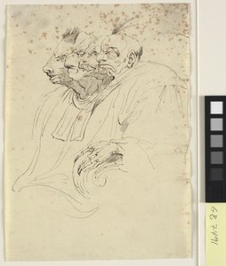 四个兽首侧面漫画 作者 约翰·汉密尔顿·莫蒂默
