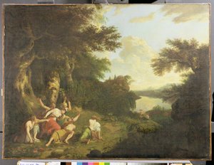 俄耳甫斯之死，1770年 作者 约翰·汉密尔顿·莫蒂默