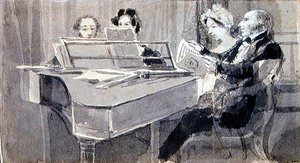 音乐之夜》（纸上水彩和水粉画 作者 约翰·哈登