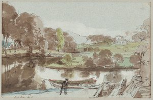 1810年坎布里亚郡湖区东部布拉泰大厅（纸上写着） 作者 约翰·哈登