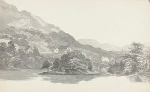 桥，湖区，坎布里亚郡（纸上wc） 作者 约翰·哈登